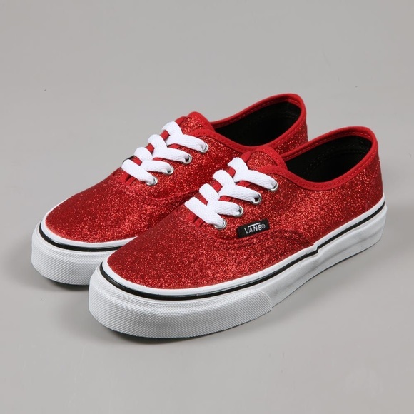 red glitter vans